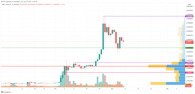 SHIB/USD chart by Trading View