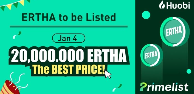 ertha-huobi-primelist-te-listeleniyor - Crypto Turkey ERTHA, Huobi Primelist’te Listeleniyor!