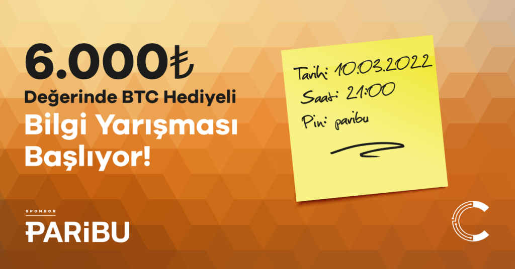 Paribu Sponsorluğunda 6.000 TL Değerinde Bitcoin Ödüllü Bilgi Yarışması Başlıyor