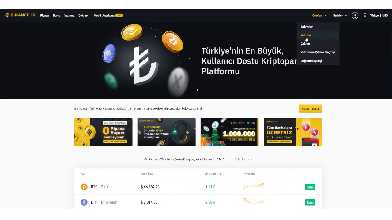 binance tr para yatırma