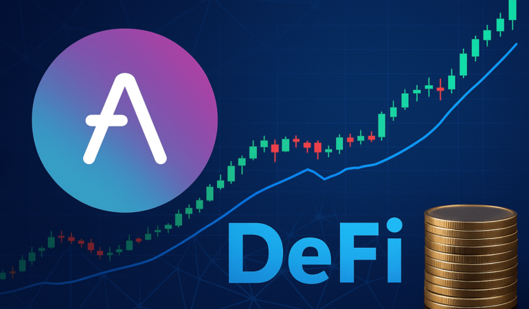 AAVE logosu fiyat grafiği DeFi konsepti Ethereum ağı